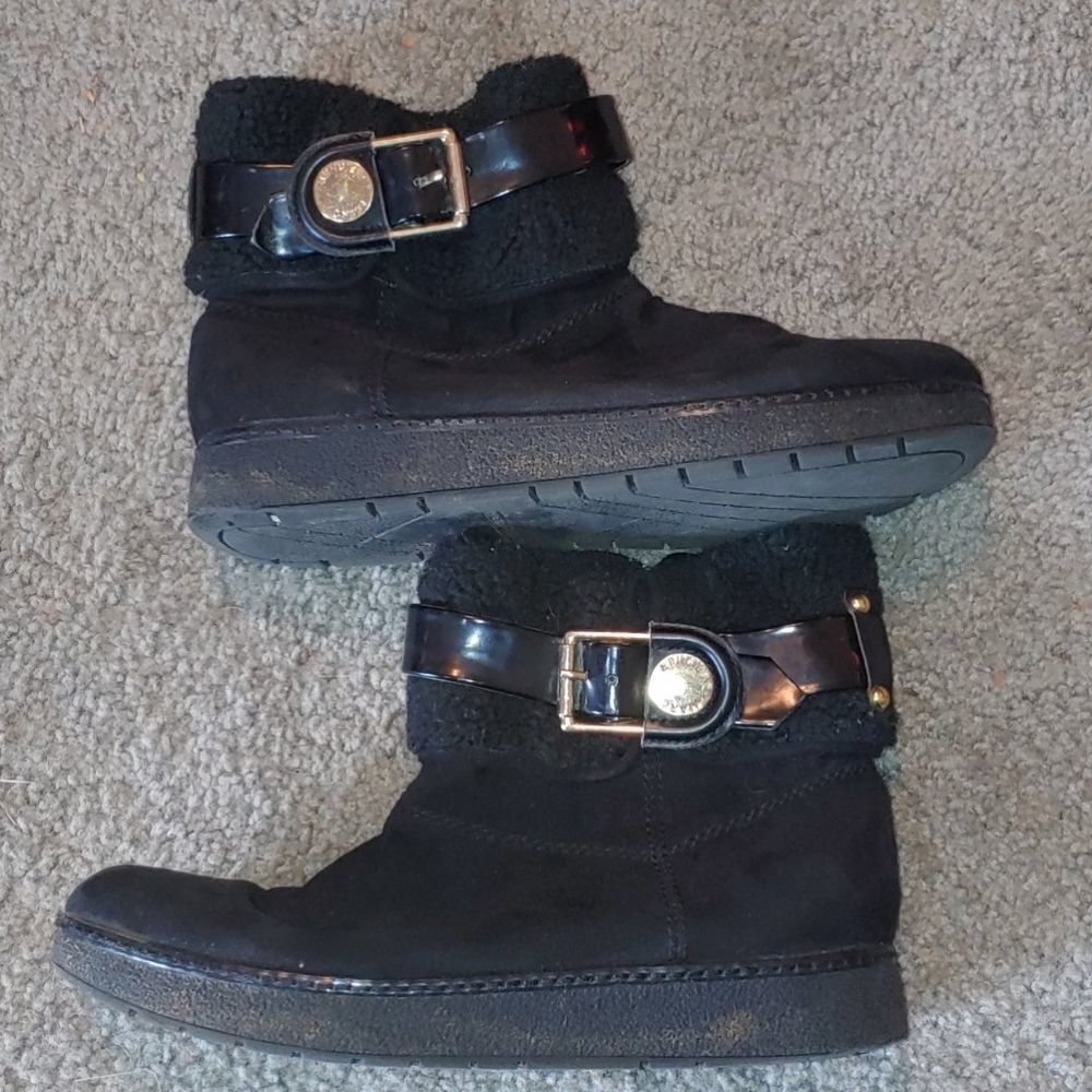 Marc Fisher black ankle lined boots Sz 7.5